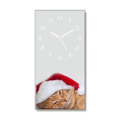 Orologio verticale Pionowy-Cappello di Babbo Natale gatto