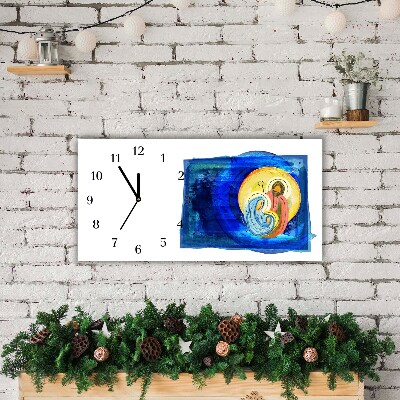 Orologio in vetro Orizzontale Astrazione Sacra Famiglia Inverno 