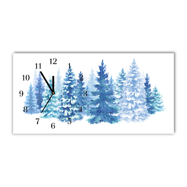 Orologio in vetro Orizzontale Alberi di Natale Neve Inverno 