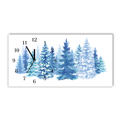 Orologio in vetro Orizzontale Alberi di Natale Neve Inverno 