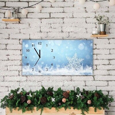 Orologio in vetro Orizzontale Fiocchi di neve Inverno Neve 