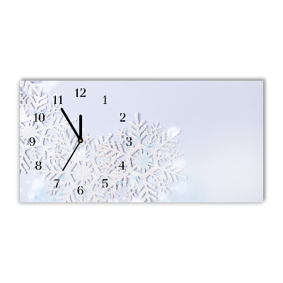 Orologio in vetro Orizzontale Fiocchi di neve Inverno Neve 