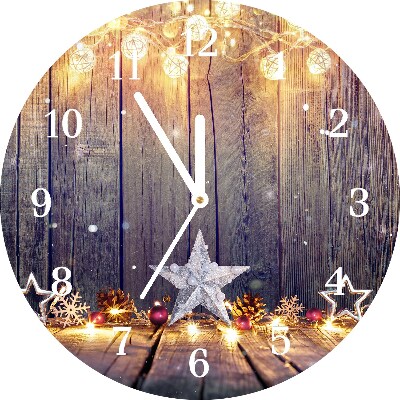 Orologio rotondo Okrągły Ornamenti di stelle di Natale con luce di Natale