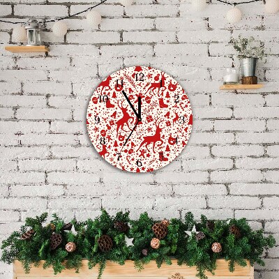 Orologio rotondo in vetro Okrągły Renna di Natale Decorazione invernale