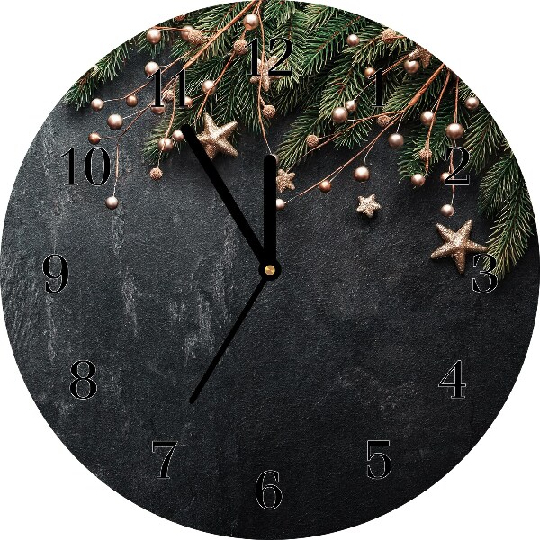 Orologio rotondo in vetro Okrągły Ornamenti di stelle di Natale dell'albero di Natale