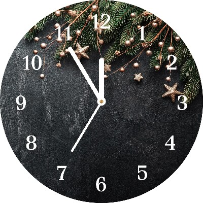 Orologio rotondo in vetro Okrągły Ornamenti di stelle di Natale dell'albero di Natale