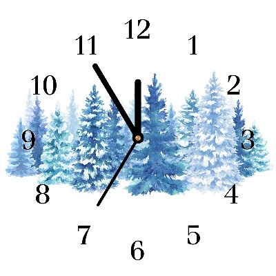 Orologio rotondo in vetro Okrągły Alberi di Natale Neve Inverno