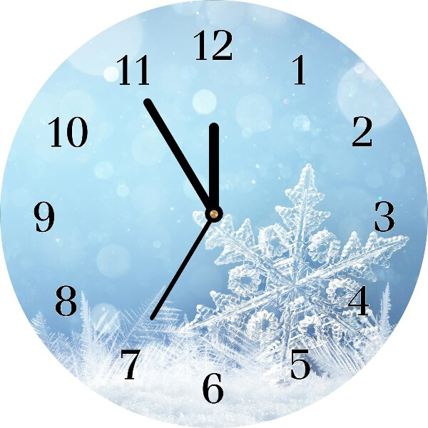 Orologio rotondo Okrągły Fiocchi di neve Inverno Neve