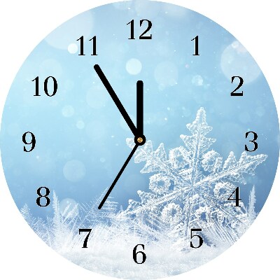 Orologio rotondo Okrągły Fiocchi di neve Inverno Neve