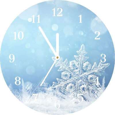 Orologio rotondo Okrągły Fiocchi di neve Inverno Neve