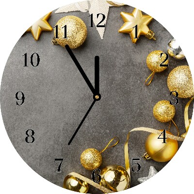 Orologio rotondo Okrągły Palline di Natale con stelle dorate