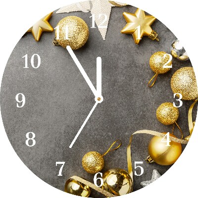 Orologio rotondo Okrągły Palline di Natale con stelle dorate