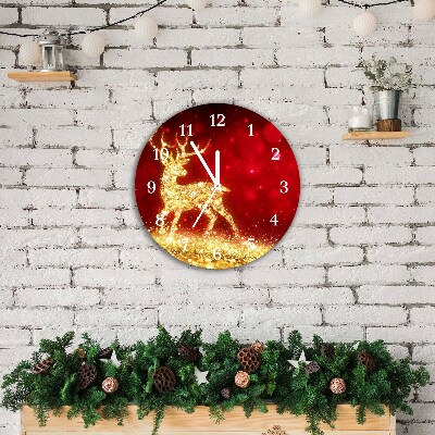 Orologio rotondo Okrągły Renna dorata Decorazione di Natale