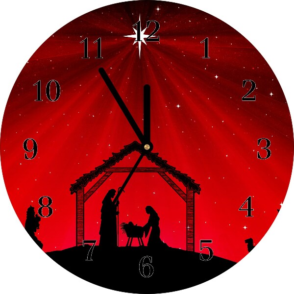 Orologio rotondo Okrągły Stella delle vacanze di Natale