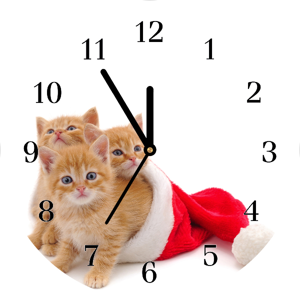 Orologio rotondo Okrągły Gatti Babbo Natale