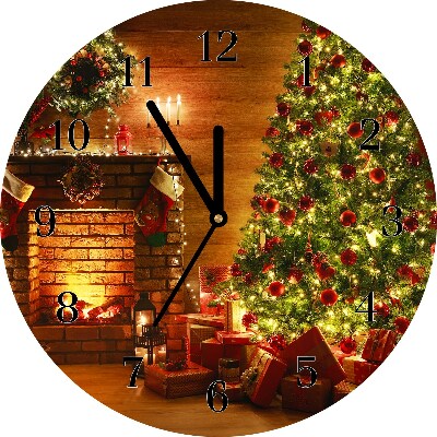 Orologio rotondo in vetro Okrągły Albero di Natale Natale Camino Regalo