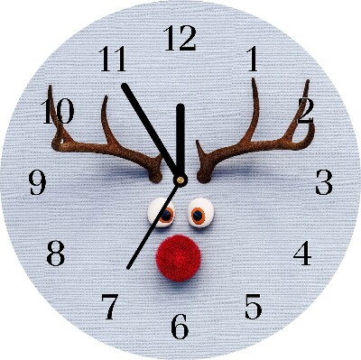 Orologio rotondo Okrągły Rudolf la renna santa