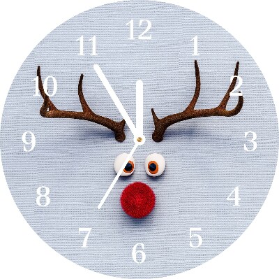 Orologio rotondo Okrągły Rudolf la renna santa