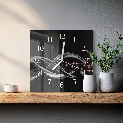 Orologio in vetro decorativo quadrato Astrazione