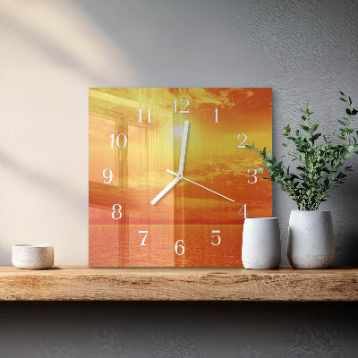 Orologio in vetro decorativo quadrato Soleggiato