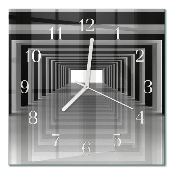 Quadrato orologio quadrato in vetro Tunnel 3D