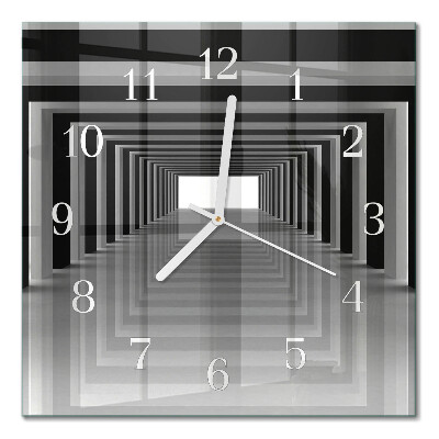 Quadrato orologio quadrato in vetro Tunnel 3D