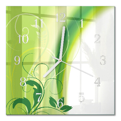 Orologio in vetro decorativo quadrato Motivo floreale