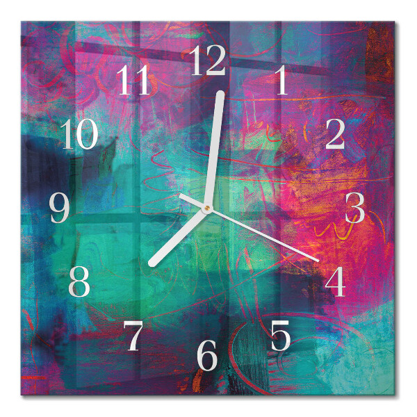 Orologio in vetro decorativo quadrato Immagine colorata