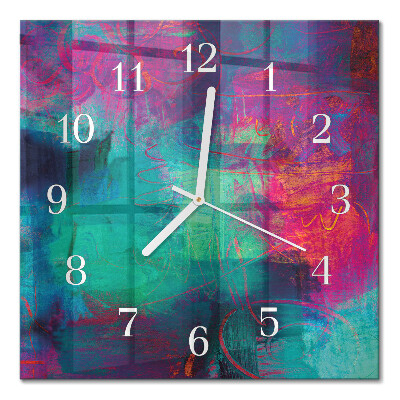 Orologio in vetro decorativo quadrato Immagine colorata