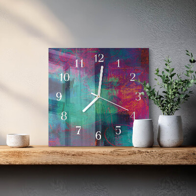 Orologio in vetro decorativo quadrato Immagine colorata