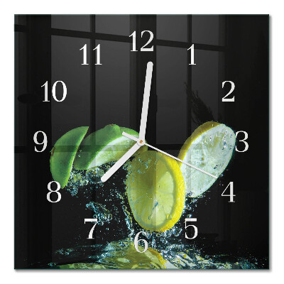 Quadrato orologio Limone e lime