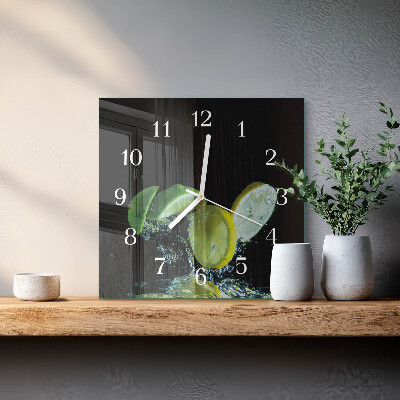 Quadrato orologio Limone e lime