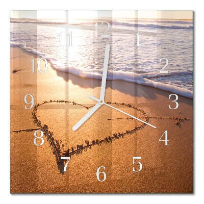 Orologio da parete quadrato Il cuore della spiaggia