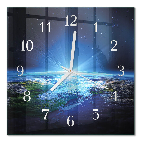 Quadrato orologio quadrato in vetro L'universo della Terra