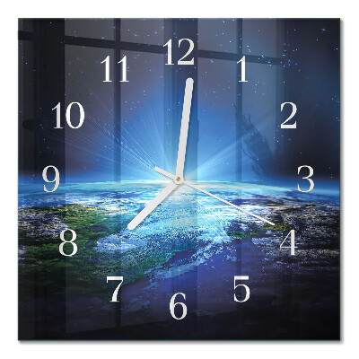 Quadrato orologio quadrato in vetro L'universo della Terra