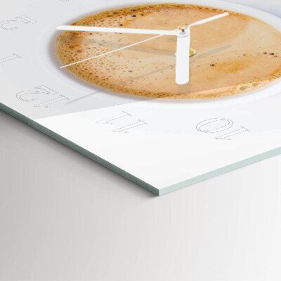Orologio in vetro decorativo quadrato Una tazza di caffè