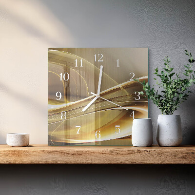 Orologio in vetro decorativo quadrato Linee astratte