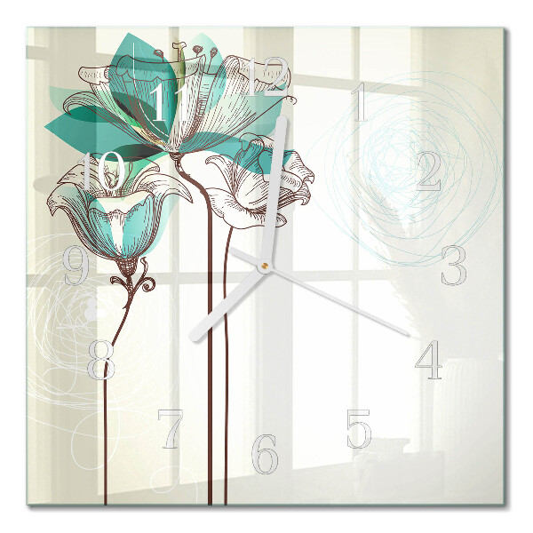 Quadrato orologio Fiori vintage