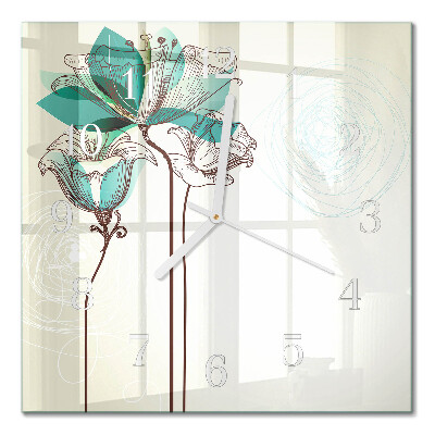 Quadrato orologio Fiori vintage