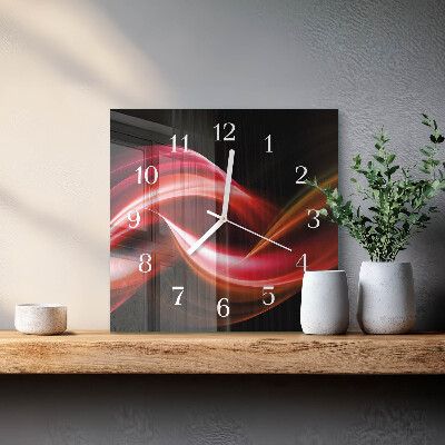 Orologio in vetro decorativo quadrato Linee astratte