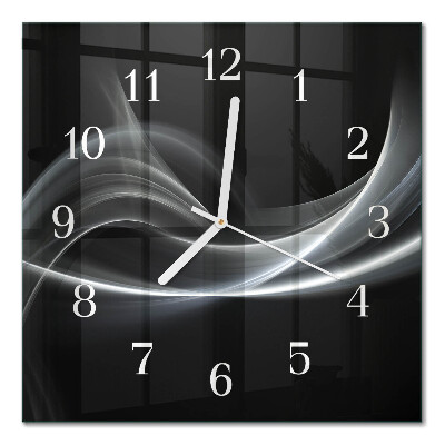 Quadrato orologio quadrato in vetro Linee astratte