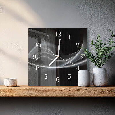 Quadrato orologio quadrato in vetro Linee astratte