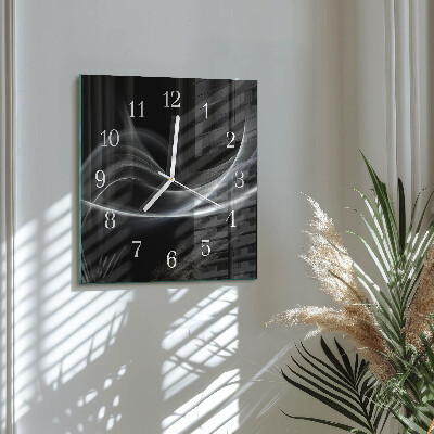 Quadrato orologio quadrato in vetro Linee astratte
