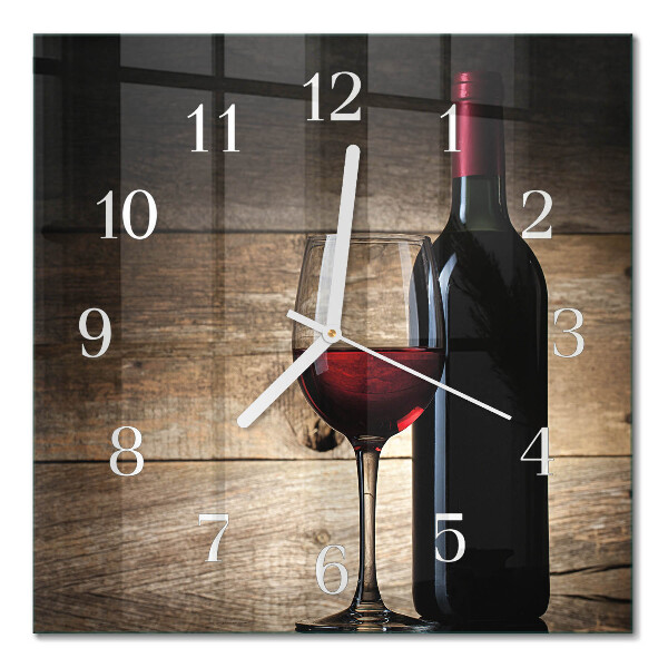 Orologio in vetro decorativo quadrato Vino