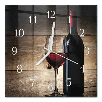 Orologio in vetro decorativo quadrato Vino