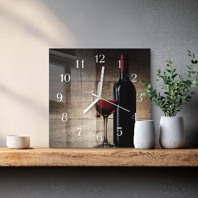 Orologio in vetro decorativo quadrato Vino