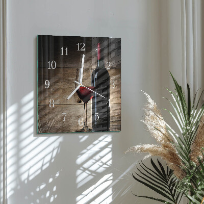 Orologio in vetro decorativo quadrato Vino