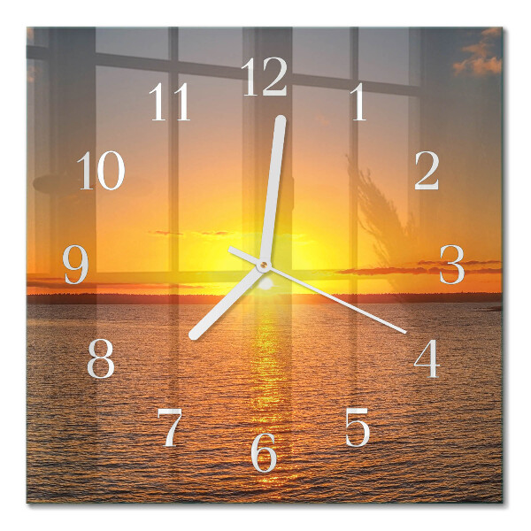 Orologio in vetro decorativo quadrato Tramonto