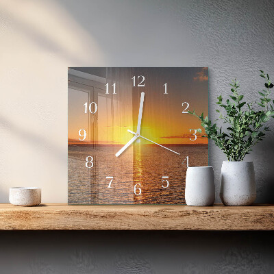 Orologio in vetro decorativo quadrato Tramonto