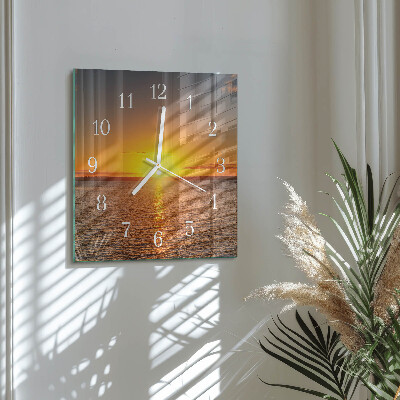 Orologio in vetro decorativo quadrato Tramonto